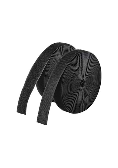 10 Metre Şerit Cırt Bant, 2 Cm Genişlikte, Siyah Renk, Dayanıklı Malzeme