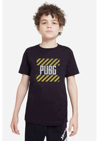 Tshirthane Pubg Baskılı Unisex Çocuk Siyah Tshirt (528469808)