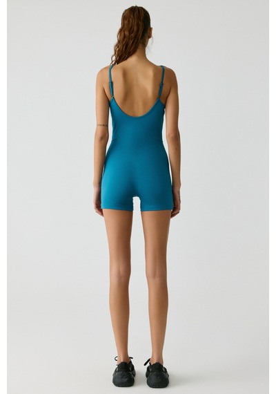 Grimelange Urban Beat Alesıa Kadın Slim Fit İp Askılı Training Mavi Tulum Mavi