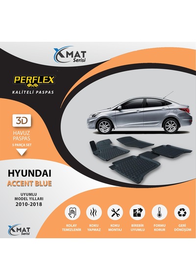 Perflex Paspas 3D Havuzlu X-Mat Accent Blue 2010-2018