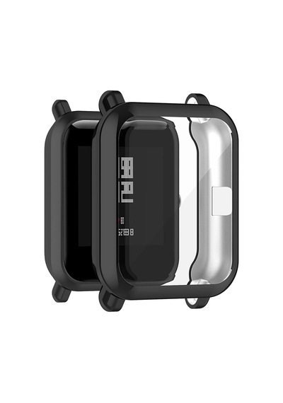 Microsonic Amazfit Bip Kılıf 360 Full Round Soft Silicone Siyah