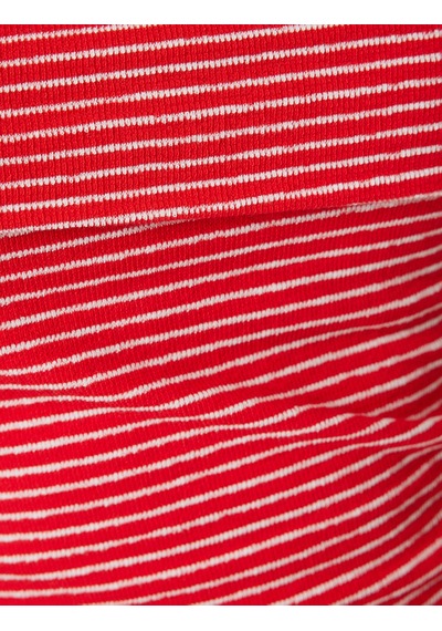 Koton Omzu Açık Üst Kat Detaylı Pamuklu Slim Fit Kırmızı Çizgili 4sak10031pk Kırmızı Çizgili