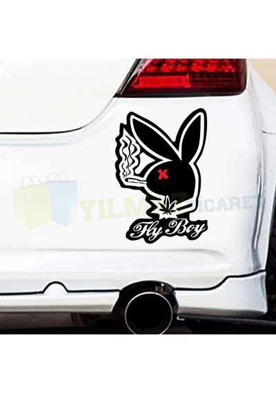 Playboy Tavşan Logo Oto Motosiklet Sticker Yapıştırma 2 Adet