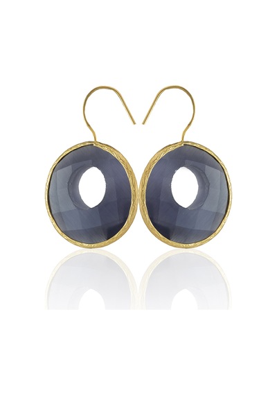 Kadir Jewellery 22 Ayar Altın Kaplama Kadın Taşlı Küpe -el İşçiliği Ve Hipoalerjenik Küpe Mor 52729985