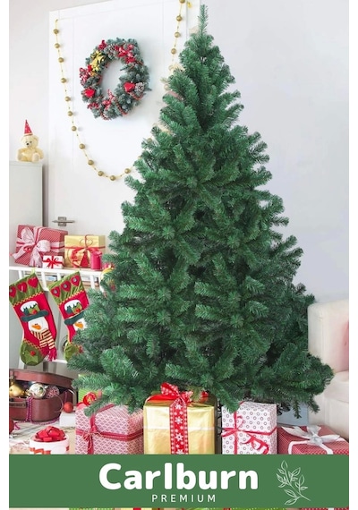 Premium Kutu Süsleme Seti Yılbaşı Çam Ağacı Renkli Işığı Yeni Yıl Süsleri Noel Paketi 150 Cm 220 Dal