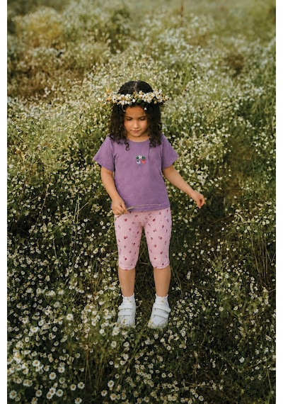 Cigit Diz Altı Taytlı T-shirt Takım 1-7 Yaş Mor