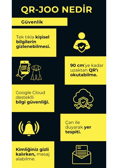 Petjoo 29.Foks Gri-Mavi Qr'lı Köpek Künyesi
