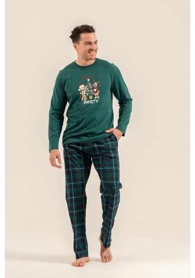 Arnetta Holiday Party Erkek Baba Oğul Bordo Uzun Kol Pijama Takım Ar3822-a-v1 Ar3822-a-v1