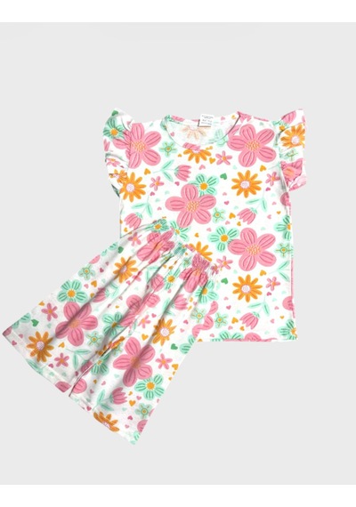 Aliş Kids Kız Çocuk Pamuklu Beyaz Pembe Çiçek Desenli Kolları Fırfırlı Kısa Kollu Şortlu Yazlık Pijama Takımı Pembe Beyaz Aliş Kids Kız Çocuk Pamuklu Beyaz Pembe Çiçek Desenli Kolları Fırfırlı Kısa Kollu Şortlu Yazlık Pijama Takımı Pembe Beyaz