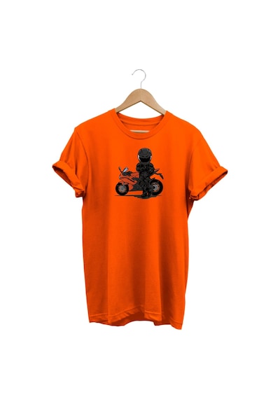 Widi Motor Baskılı Turuncu T-shirt Turuncu