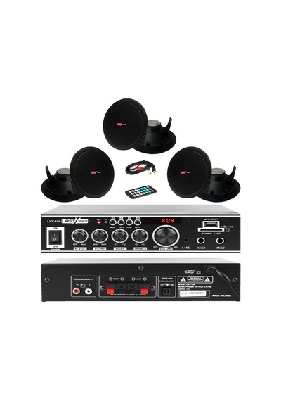Lastvoice Black Small-2 Tavan Hoparlör ve Anfi Ses Sistemi Paketi