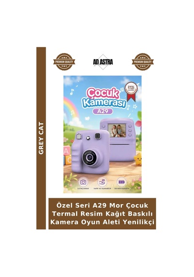 Özel Seri A29 Mor Çocuk Termal Resim Kağıt Baskılı Kamera Oyun Aleti Yenilikçi