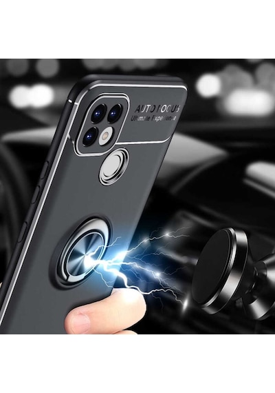 Realme C25 Kılıf Standlı Yüzüklü Manyetik Silikon