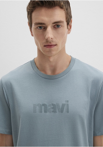 Mavi - Mavi Logo Baskılı Mavi Tişört 0612936-70118 Mavi