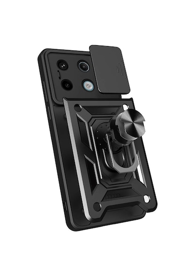 Zore Redmi Note 13 Pro 5g Kılıf Magnetik Standlı Kamera Korumalı Ogaa Sürgülü Vega Kapak - Mavi