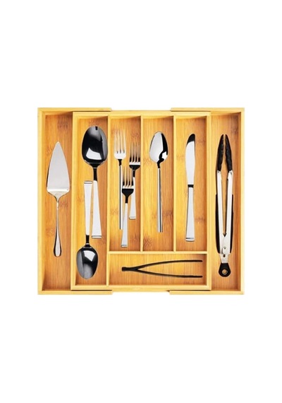 Deconox 7 Bölmeli Bambu Kaşıklık Antibakteriel Çekmece İçi Düzenleyici Organizer Sku: Smg8690010528810 Abanoz