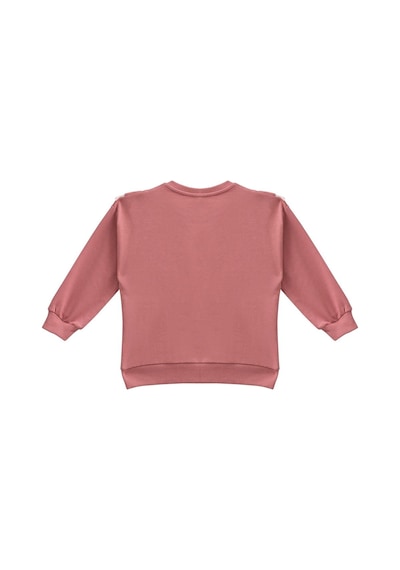 Mininio Kız Bebek Fırfır Detaylı Sweatshirt - Gül Kurusu Gül Kurusu