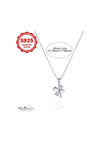 Wishleaf Yonca 925 Ayar Gümüş Kolye Sevgililer Günü , Annenize Verilecek En Güzel Gümüş Hediyesi Gümüş