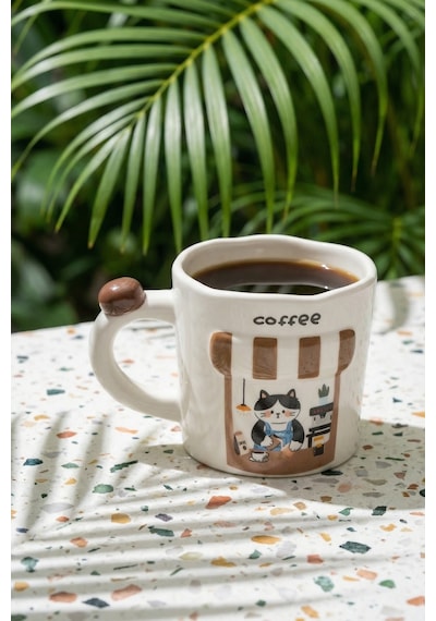 Coffee Shop Porselen Kupa - 425 Ml Çok Renkli