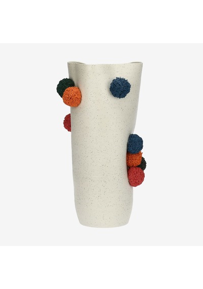 Beyaz Seramik Vazo 22x18x44 Cm