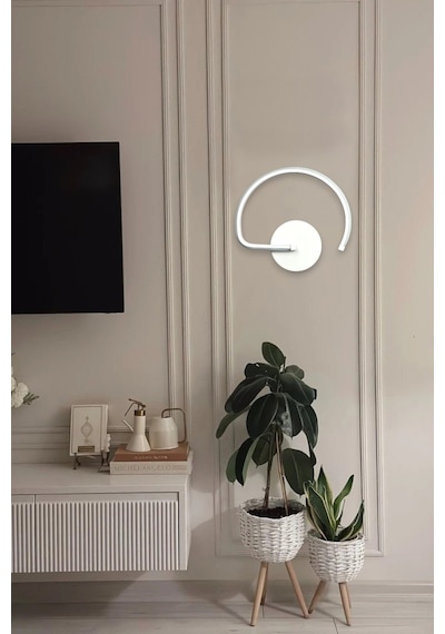 Gigi Aplik Beyaz Renk Modern Tasarım - Hol - Banyo - Salon - Yatak Odası Gün Işığı Led Aplik Beyaz