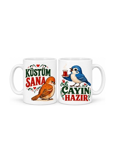 Çayla Barış 2'li Porselen Kupa Seti - Model 747