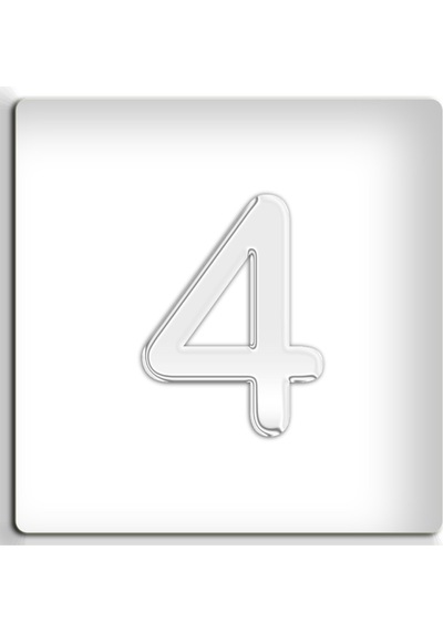 4.2 Cm Metal Krom Kapı Numarası - Kendinden Yapışkanlı No 4