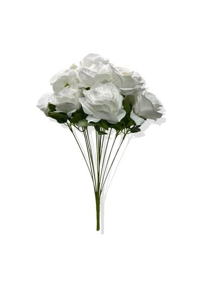 Cihan Çiçekçilik Yapay Çiçek Gül Demeti 50 Cm 12 Dal Beyaz