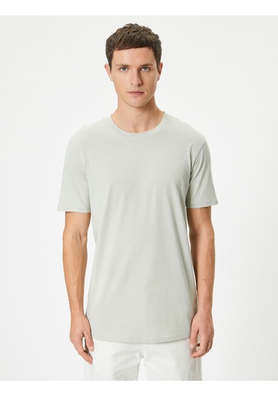 Koton Basic Tişört Slim Fit Bisiklet Yaka Kısa Kollu Yeşil 4sam10842hk Yeşil
