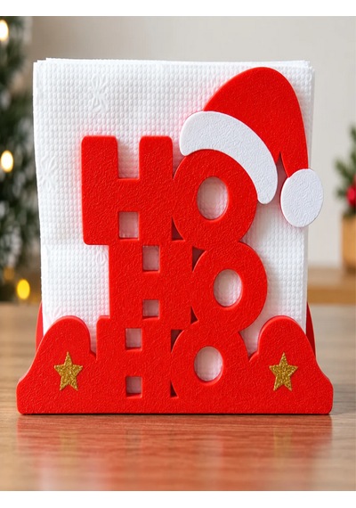 Ho Ho Ho Figürlü Peçetelik Kırmızı