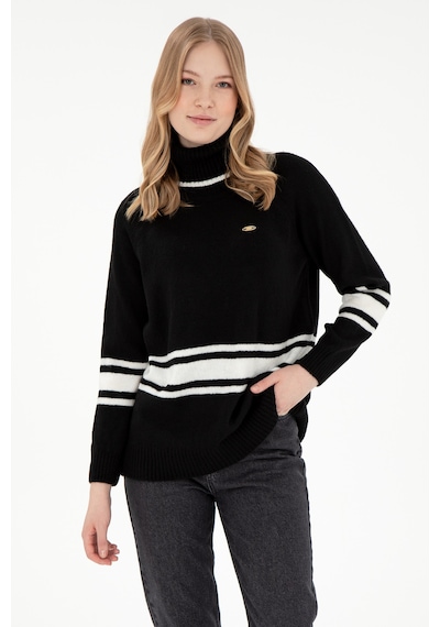 U.S. Polo Assn. Kadın Siyah Boğazlı Kazak 50297111-VR046