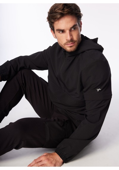 Fabrika Siyah Erkek Kapüşonlu Basic Su İtici - Bi Strech Sweatshirt F4sm-swt 0264