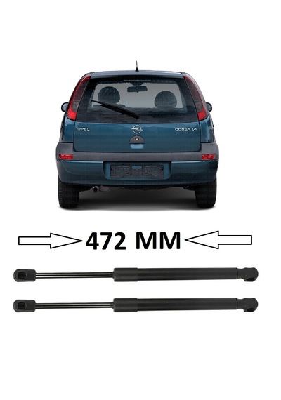 Opel Corsa C 2000-2006 Uyumlu Sağ + Sol Takım Bagaj Amortisörü 2 Adet 472mm 132670 Bagaj Amortisörü