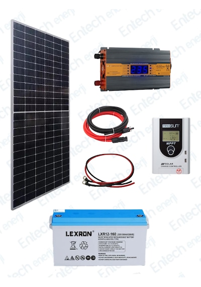 Bağ Bahçe Karavan için Jel Akülü Hazır Paket Solar Güneş Enerji Sistemi