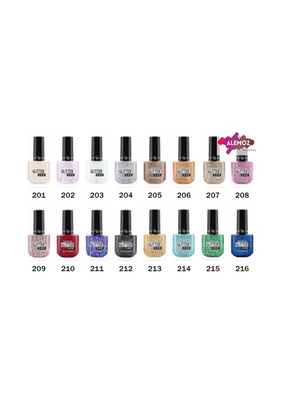 Lexroo Glitter Shine Nail Lacquer No: 202 - Işıltılı Ve Simli Parlak Oje