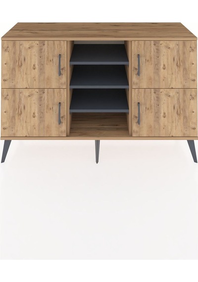 Kronos Konsol 5 Raflı 4 Kapaklı 132x59x83 Çam-çam/antrasit Çam/antrasit Kronos Konsol 5 Raflı 4 Kapaklı 132x59x83 Çam-çam/antrasit Çam/antrasit