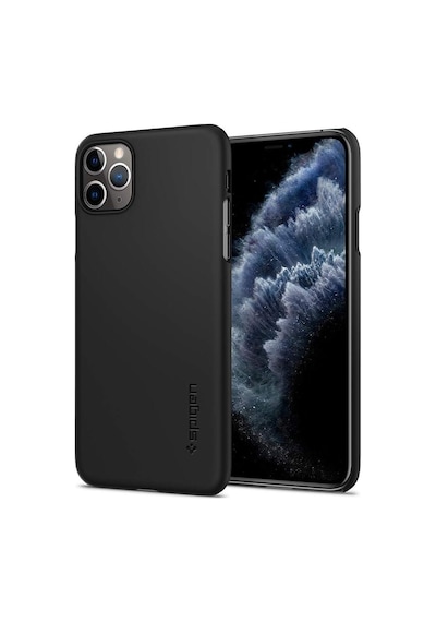 Spigen İphone 11 Pro Max İle Uyumlu Kılıf Thin Fit Black Siyah