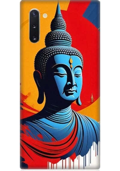 Samsung Galaxy Note 10 Uyumlu Budha Heykeli Desenli Silikon Kılıf