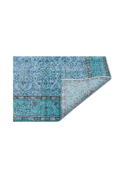 El Dokuması Vintage Yün-pamuk Mavi Halı 28385 145 X 264 Cm