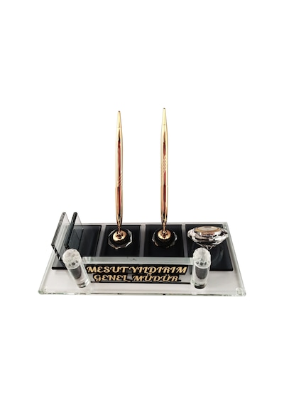 Mertkristal Kristal Masa İsimliği Kalemli Ofis Hediyesi M117