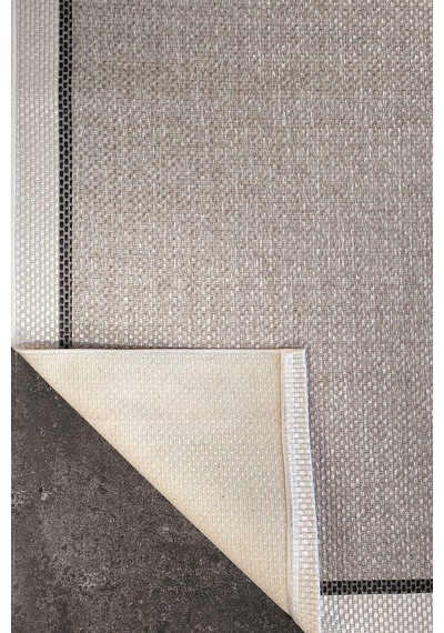 Natura Sisal Hasır Görünümlü Çift Bordürlü Oval Halı Ntr22 Krem-kemik