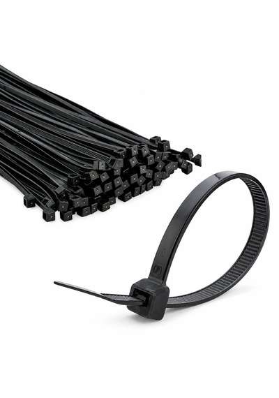 Cırt Kelepçe Kablo Bağı Kablo Klipsi 8 Mm X 300 Mm 1. Sınıf Malzeme Naylon 6.6 Mm 100 Adet Kalın Model Siyah