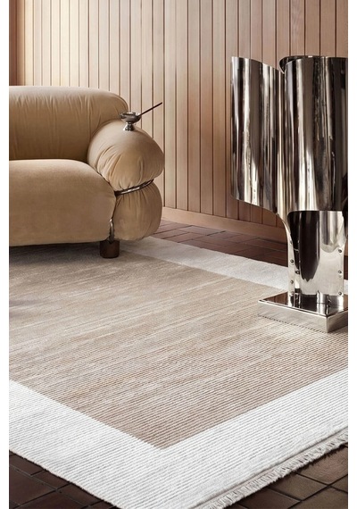 Hoom Rugs İmge 2509 Bej Çerçeveli Akrilik Salon Halısı