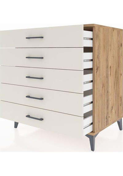 Kronos Şifonyer 5 Çekmeceli 88x59x96 Çam-aytaşı Atlas Çam