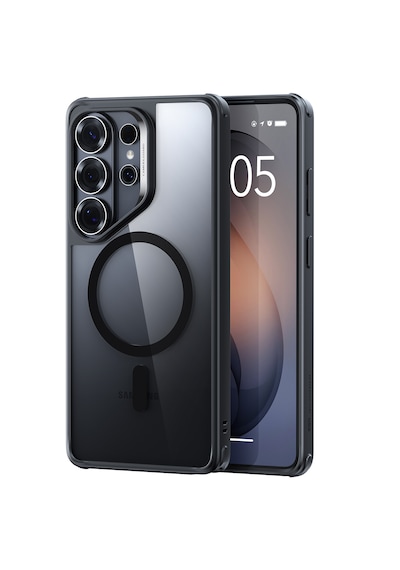 Samsung Galaxy Uyumlu  S26 Ultra Classic Hybrid Magsafe Kılıf Şeffaf Siyah