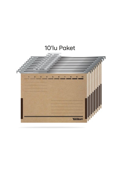 Tunakart Asd2005 Metal Askılı Yan Bezli Körüklü Dosya 10 Lu Paket