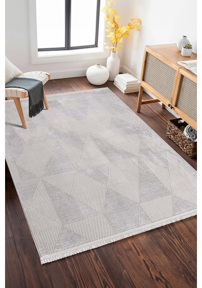 Enti Akik 8606 Gri Halı Kilim Salon Mutfak Kesme Yolluk Dokuma Gri