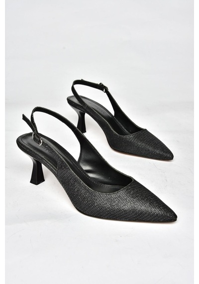 Fox Shoes S518081714 Siyah Sim Alçak Topuklu Kadın Ayakkabı Siyah