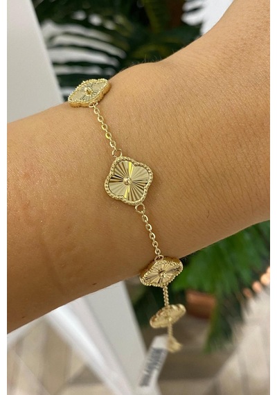 Gold Çizgili Premium Çelik Bileklik Gold