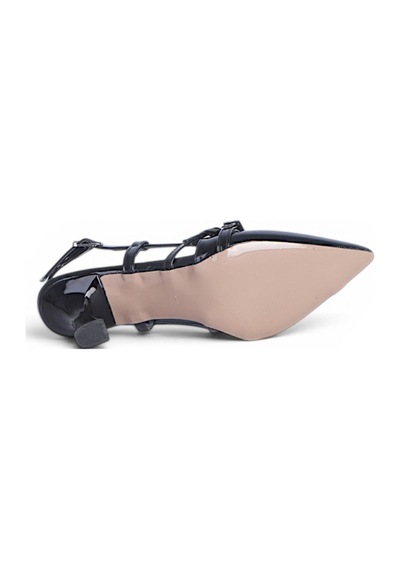 Ayakcenter Byn Ayışığı By40 Rugan Siyah 8cm Kadın Topuklu Ayakkabı